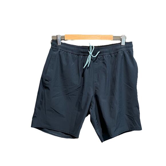 Huckberry Wellen Navy Drawstring Lined Men's Activewear Shorts Size Medium - Picture 1 of 4